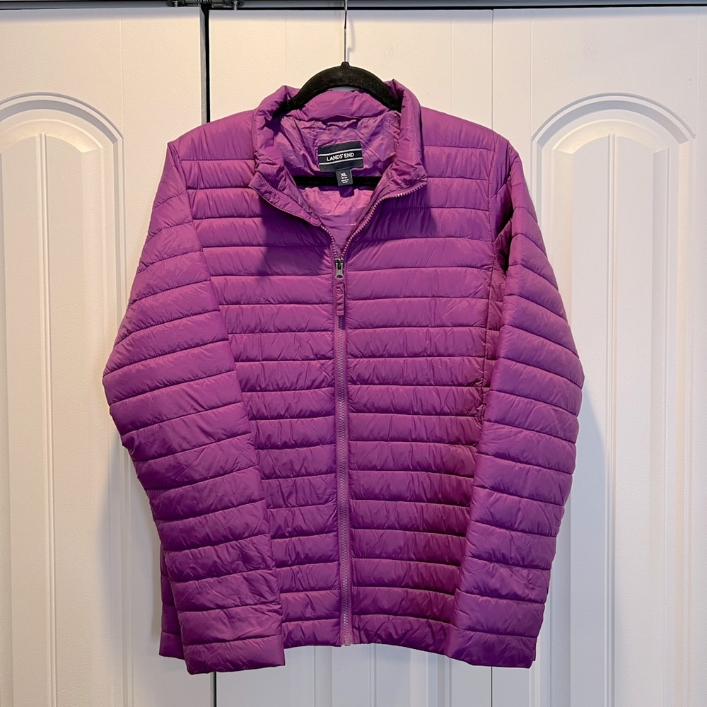 Lands' End Kids Purple Puffer Jacket